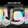 CORSAIR CPU Cooler - Icue Link H100I RGB Aio Liquid Cooler - balta
