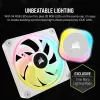 CORSAIR CPU Cooler - Icue Link H100I RGB Aio Liquid Cooler - balta