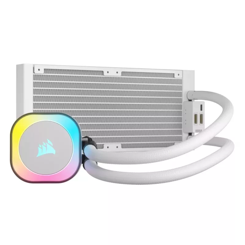 CORSAIR CPU Cooler - Icue Link H100I RGB Aio Liquid Cooler - balta