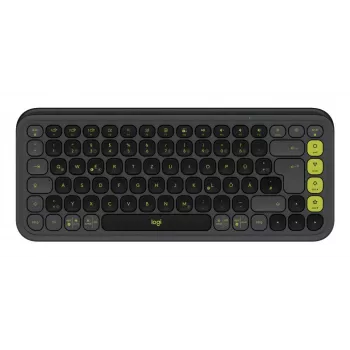 LOGITECH bezvadu tastatūra - Pop Icon Keys - grafīta un zaļa QWERTZ vācu