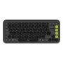 LOGITECH bezvadu tastatūra - Pop Icon Keys - grafīta un zaļa QWERTZ vācu