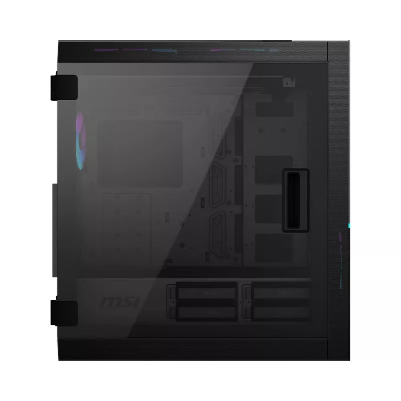 MSI MPG SEKIRA 500X Full Tower Gaming datora korpuss 'Melns, 3x 200mm ARGB + 1x 200mm + 1x120mm ARGB ventilatori, Mystic Light Sync, 8 kanālu ARGB centrmezgls, USB Type-C, rūdīta stikla paneļi, E-ATX, ATX, mATX, mini-ITX'