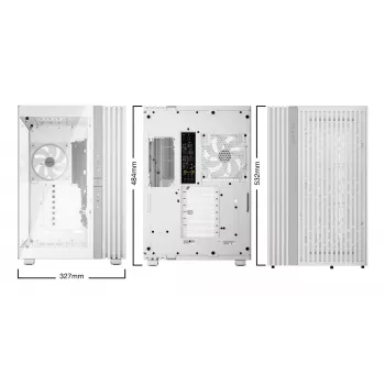 PC korpuss bequiet! LIGHT BASE 900 FX Full Tower White — Full Tower, XL-ATX, RGB ventilatori, 49.5 cm GPU, 190 mm CPU dzesētājs