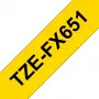 Brother TZE-FX651 etiķešu lente Melns uz dzeltena TZ