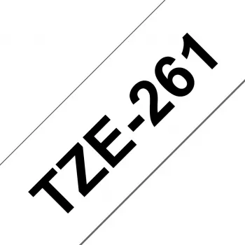 Brother TZE-261 lente uzlīmēm, melna uz balta TZ