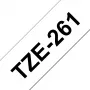 Brother TZE-261 lente uzlīmēm, melna uz balta TZ