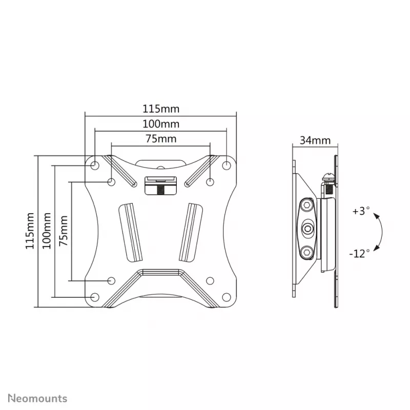 Neomounts NM-W60Melns Monitor/TV mount wall 10-30 inch - tiltable
