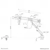 Neomounts DS75-450WH2 Monitora roka 17-32 collas - gāzes atspere - Topfix - 180°-stop
