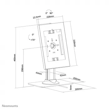 Galda planšetdatora turētājs Neomounts DS15-650WH1 Maksimālais ekrāna izmērs 27.9 cm