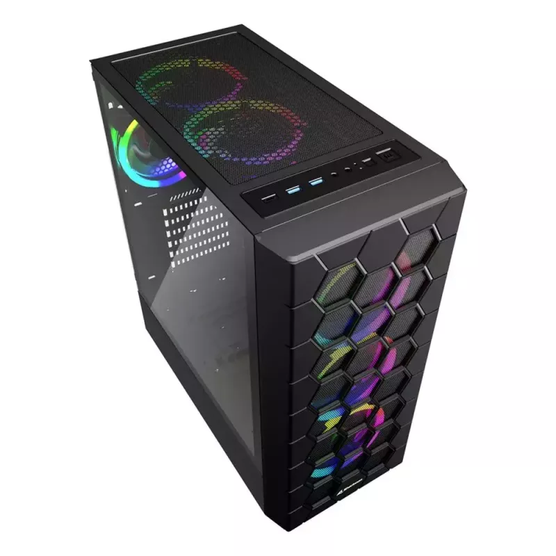 PC korpuss Sharkoon RGB HEX Desktop Black