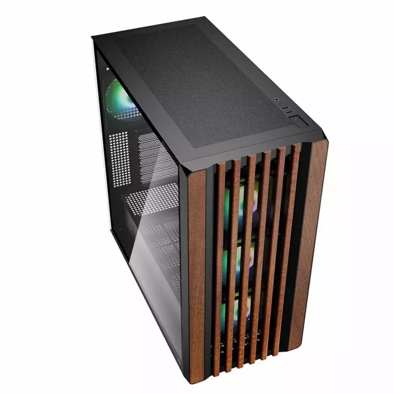 PC korpuss Sharkoon REBEL C70G RGB Full Tower Melns, Koka