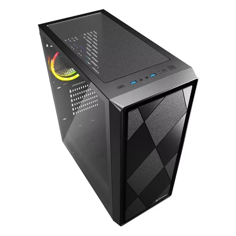 PC korpuss Sharkoon VS8 RGB Midi Tower melns