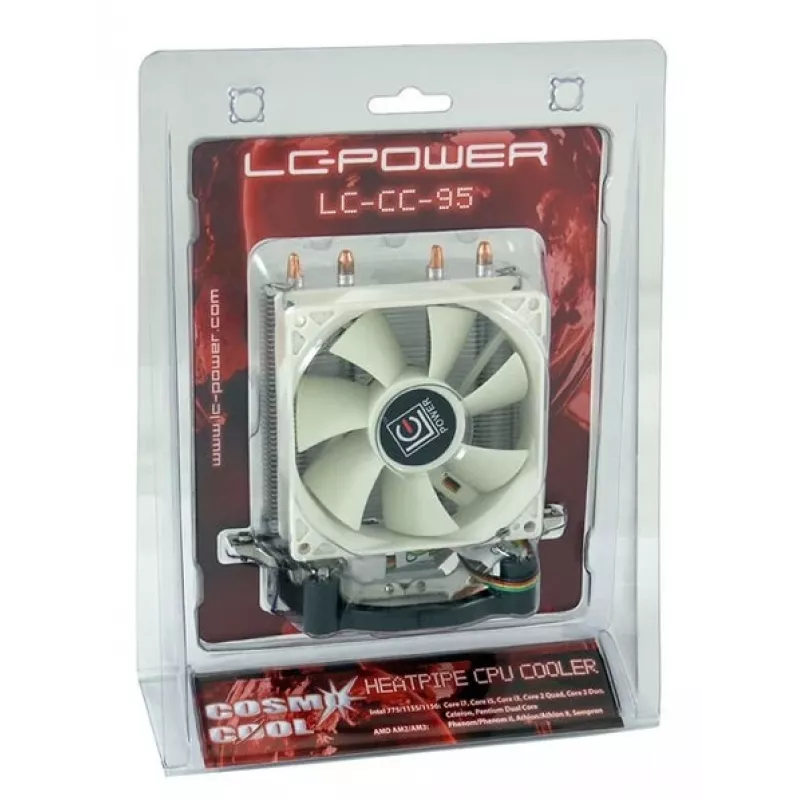 Cooler LC-Power LC-CC-95 Procesora dzesēšanas sistēma 9,2 cm Sudraba Balta