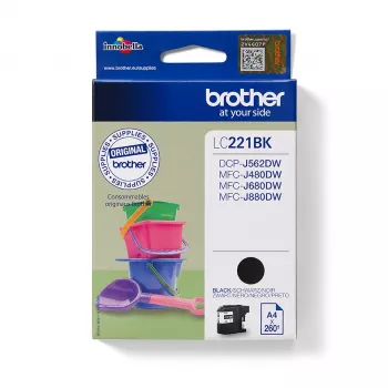 Brother LC221BK tintes kasetne 1 gab. Oriģināla melna