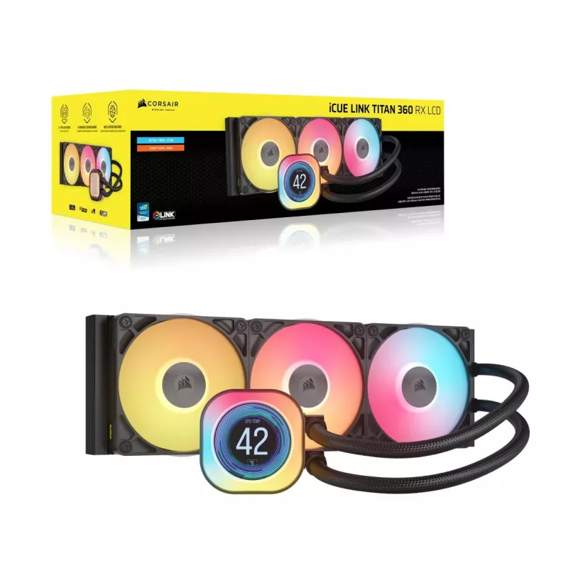 CORSAIR CPU dzesētājs - Icue Link Titan 360 Rx LCD šķidruma dzesētājs