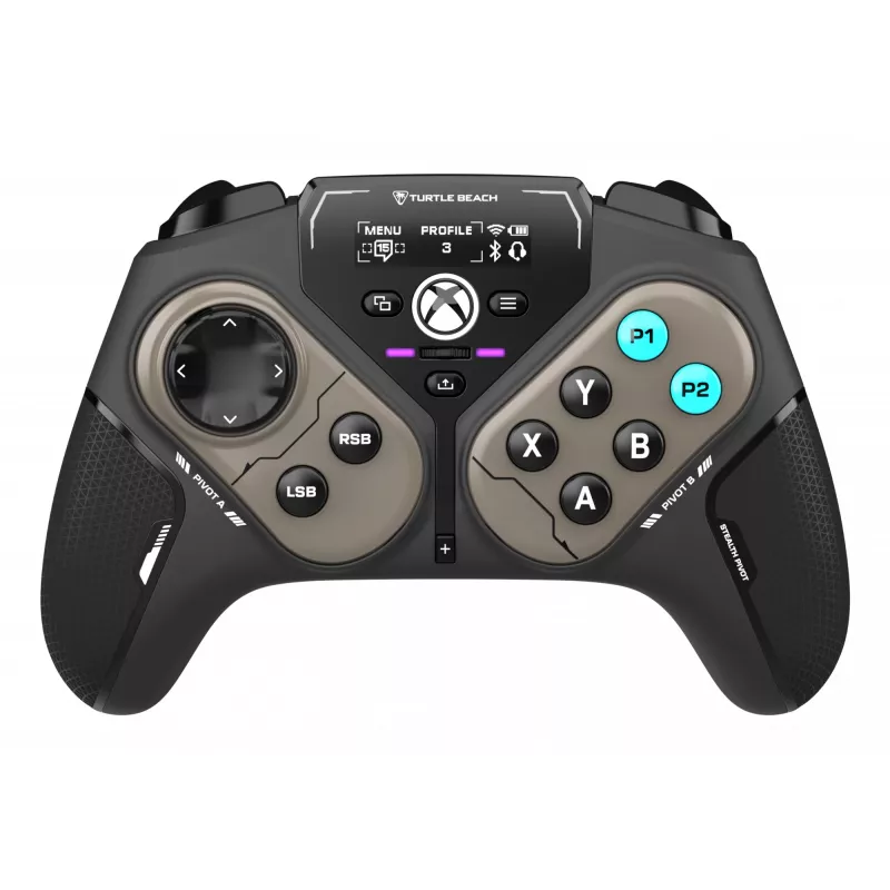 Turtle Beach Stealth Pivot bezvadu viedais spēļu kontrolieris ar rotējošiem moduļiem, displeja paneli, Hall efekta svirām, pārprogrammējamām pogām Windows PC, Xbox Series X vai S un Xbox One