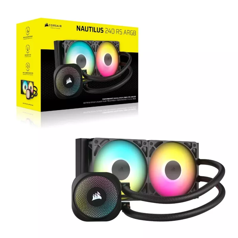 CORSAIR Nautilus 240 Rs ArGB Liquid Processor All-in-one Liquid Cooler melns