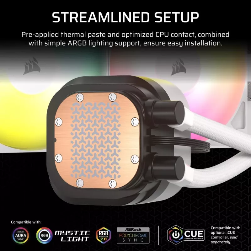 CORSAIR Nautilus 240 Rs ArGB Liquid Processor All-in-one Liquid Cooler melns