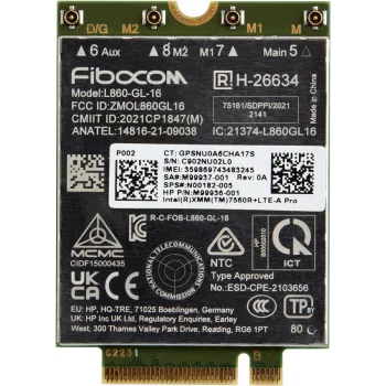 HP XMM 7560 R+ LTE-Advanced Pro WWAN, Ķīna, Biznesa klase, -20 - 65 °C, -40 - 85 °C, Windows 10, Windows 11, 42 mm