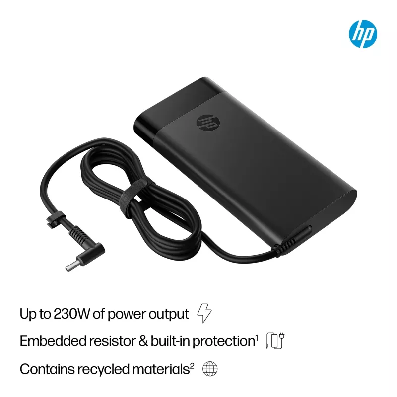 HP 230W Smart AC Adapter, klēpjdators, iekštelpām, 115 V, 47–63 Hz, 230 W, 19,5 V