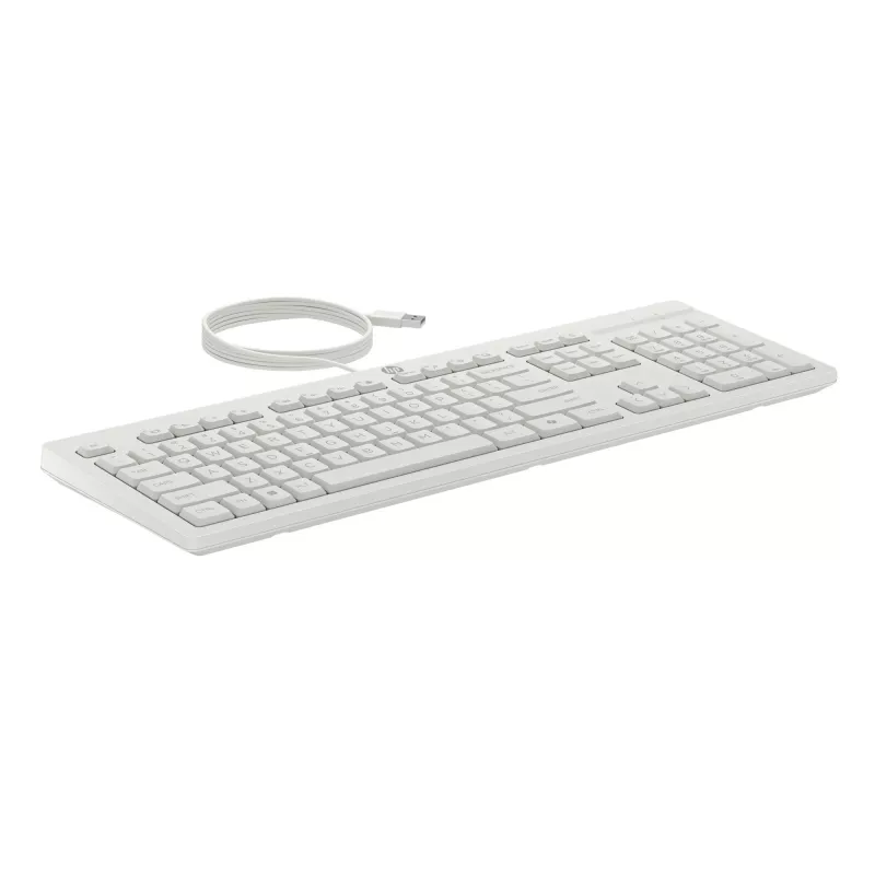 HP 225 vadu peles un tastatūras komplekts, pilna izmēra (100%), vadu, USB, balts, pele iekļauta