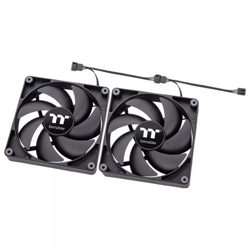 THERMALTAKE PC dzesēšanas ventilators - CT120 - 12 cm - melns - 2 gab. iepakojums