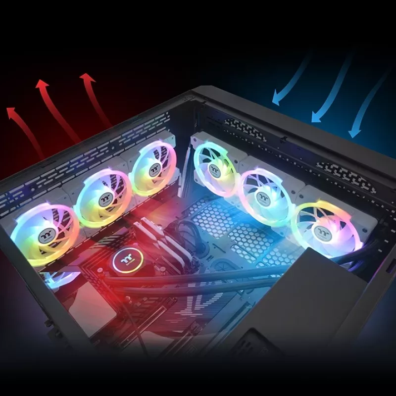 THERMALTAKE PC dzesēšanas ventilators - SWAFAN EX12 ARGB Sync TT Premium Edition - 12cm - Balts - 3 gab. iepakojums