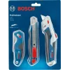 Bosch 1 600 A02 7M4 lietderīgais nazis zilā, nerūsējošā tērauda krāsā ar salokāmu asmeni