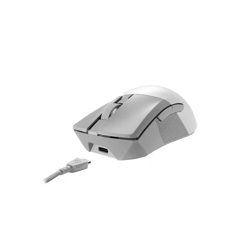 ASUS ROG Gladius III Wireless Aimpoint White pele Gaming Labā roka RF Bezvadu + Bluetooth + USB Type-A Optiskā 36000 DPI