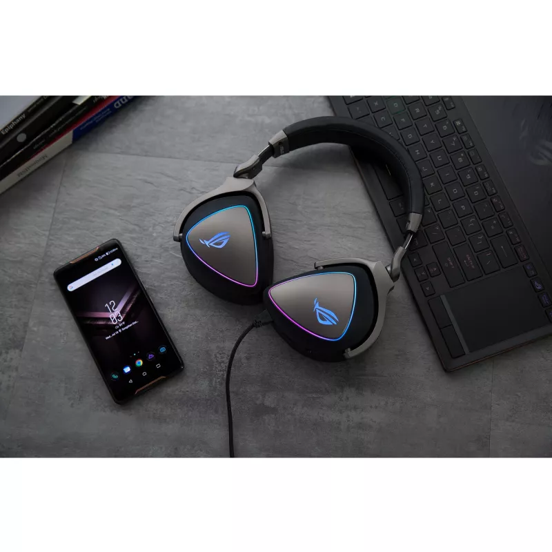 ASUS ROG Delta austiņas, vadu, galvas saite, spēlēm, melna