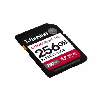 Kingston Technology 256GB Canvas React Plus SDXC UHS-II 280R/150W U3 V60 Full HD/4K