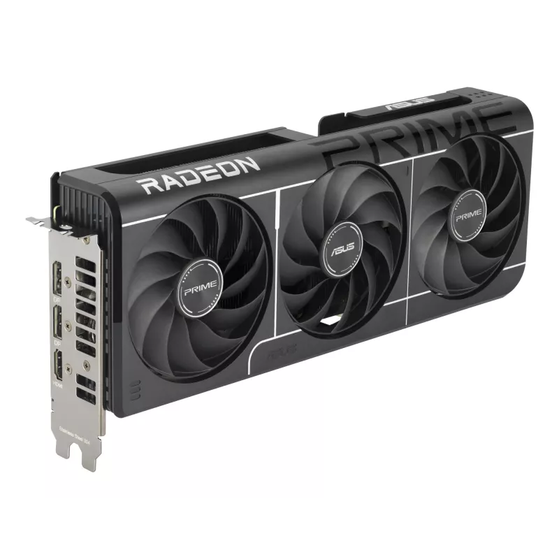 Grafikas karte ASUS Prime Radeon RX 9060 XT 16 GB GDDR6, PCIe 5.0, 128-bit, 3 ventilatori, 2,5 slotu
