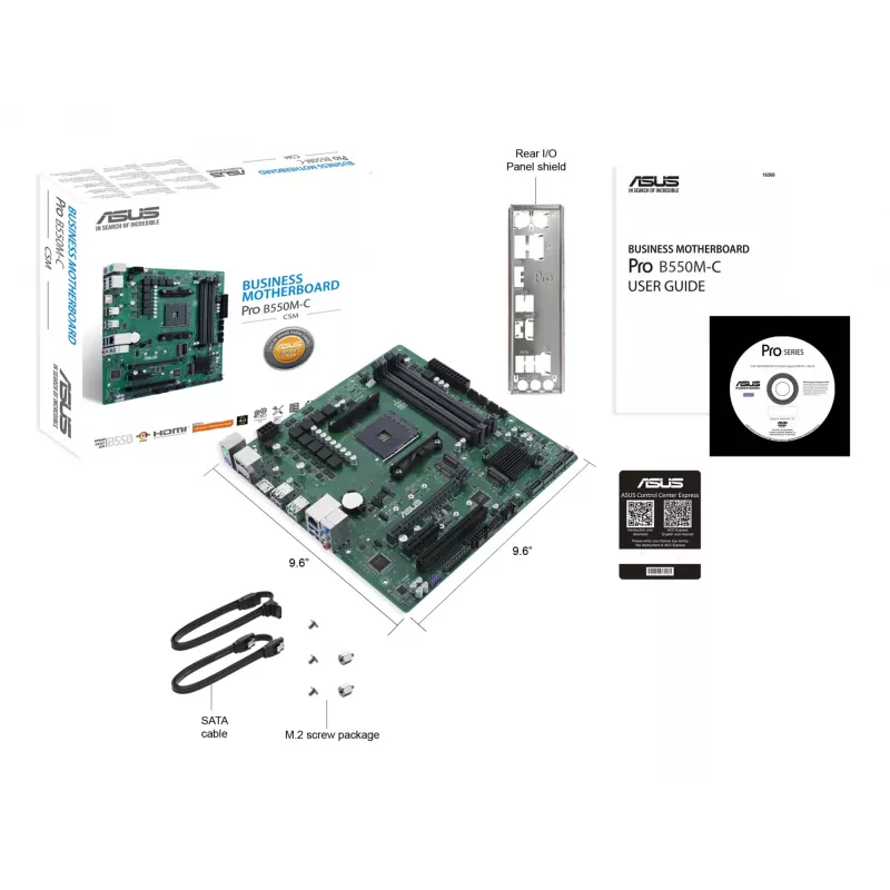 Mātesplate ASUS PRO B550M-C/CSM AMD B550 Socket AM4 micro ATX