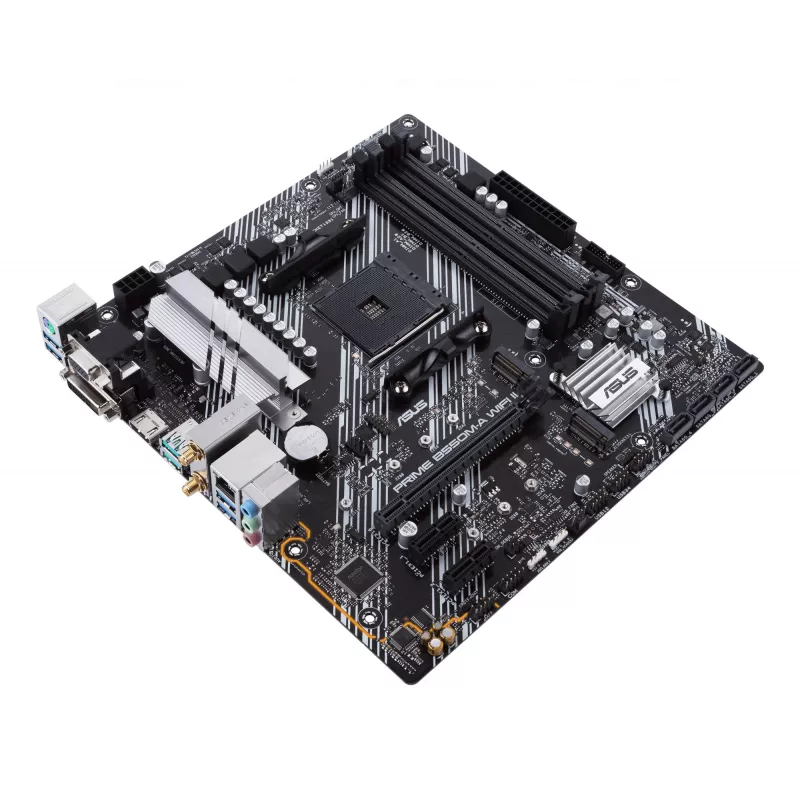 Mātesplate ASUS PRIME B550M-A WIFI II micro ATX — AMD B550, Socket AM4, DDR4, 4 DIMM, Wi‑Fi 6, Bluetooth 5.2, 2x M.2, HDMI 2.1