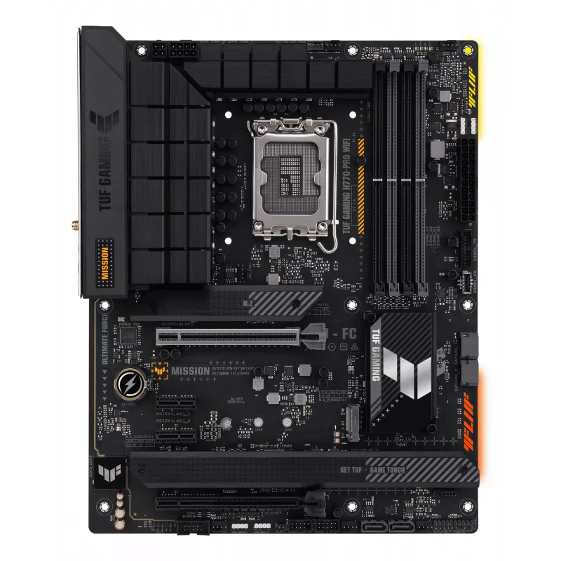 Mātesplate ASUS TUF GAMING H770-PRO WIFI — Intel H770, LGA 1700, ATX, DDR5, 4x DIMM, 128GB, Wi‑Fi 6, 2.5Gb LAN, 4x M.2