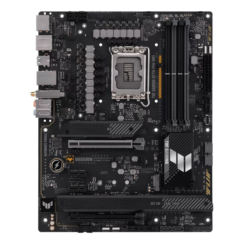 Mātesplate ASUS TUF GAMING H770-PRO WIFI — Intel H770, LGA 1700, ATX, DDR5, 4x DIMM, 128GB, Wi‑Fi 6, 2.5Gb LAN, 4x M.2