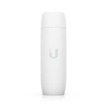 PoE adapteris UBIQUITI UACC-ADAPTER-POE-USBC — 48 V ieeja, 5 V 0,25 A izeja, kompakts 30,4×30,4×95 mm, balts