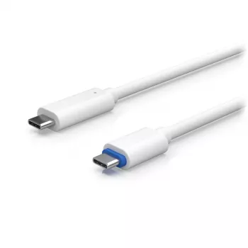 PoE adapteris UBIQUITI UACC-ADAPTER-POE-USBC — 48 V ieeja, 5 V 0,25 A izeja, kompakts 30,4×30,4×95 mm, balts