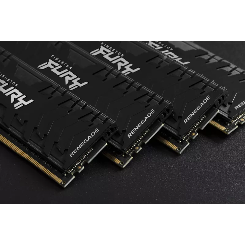 Kingston Technology FURY 64GB 3200MT/s DDR4 CL16 DIMM (2 moduļu komplekts) Renegade Melns
