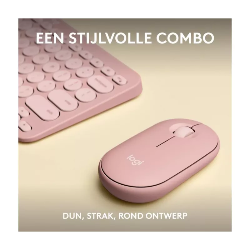 Logitech Pebble 2 Combo bezvadu tastatūra un pele rozā QWERTY