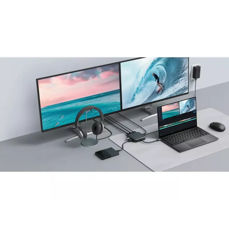 Targus HD USB4 mobilais doks ar vadu, melns