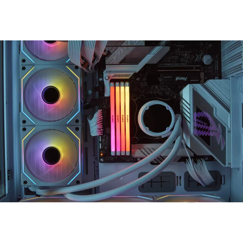 Kingston Technology FURY 64GB 6400MT/s DDR5 CL32 DIMM (2 komplekts) Renegade RGB White XMP