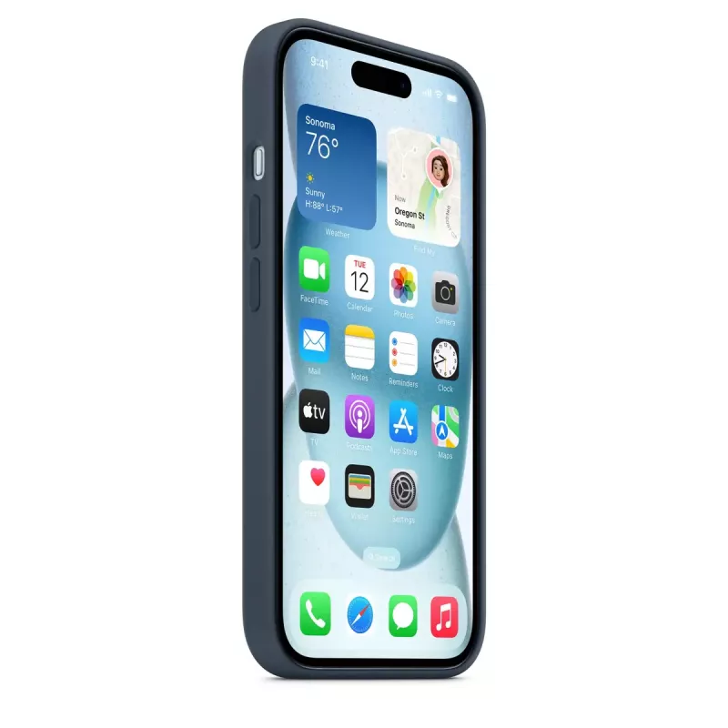 Cover Apple iPhone 15 Silikona maciņš ar MagSafe Storm Blue