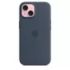Cover Apple iPhone 15 Silikona maciņš ar MagSafe Storm Blue