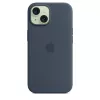 Cover Apple iPhone 15 Silikona maciņš ar MagSafe Storm Blue