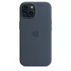 Cover Apple iPhone 15 Silikona maciņš ar MagSafe Storm Blue