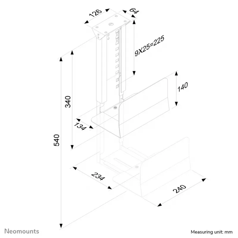 Neomounts CPU-D200SILVER CPU turētājs - maks. 30 kg - universāls