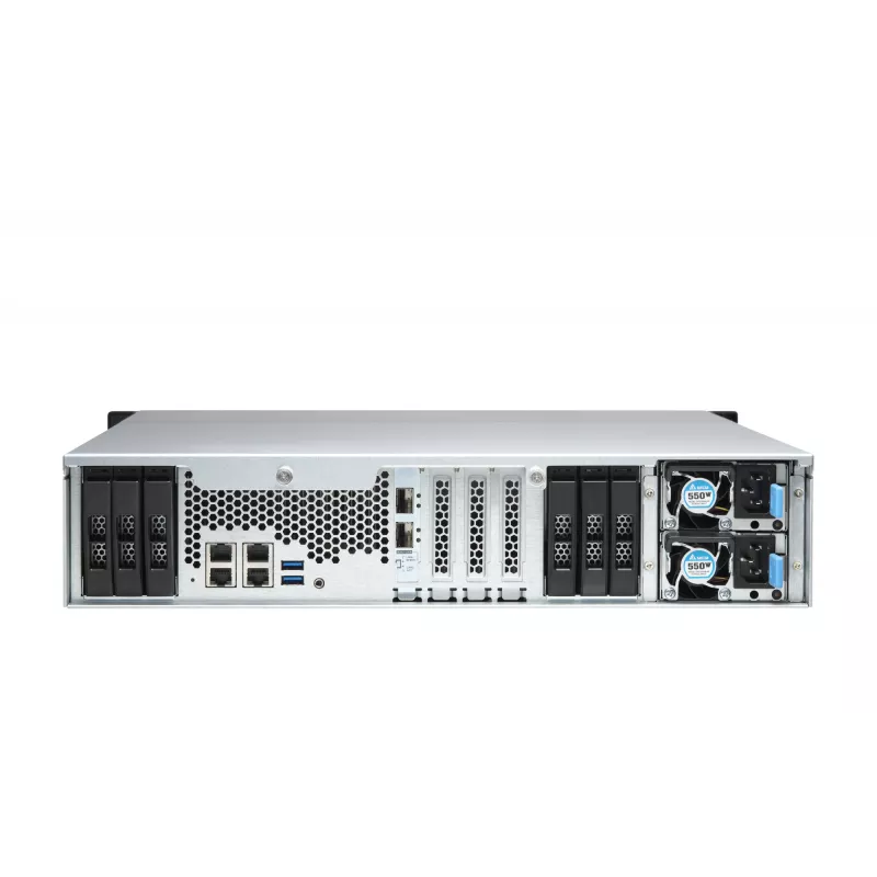 QNAP TS-H1886XU-RP-R2 NAS Rack (3U) Intel® Xeon® D D-1622 32 GB DDR4 0 TB QuTS hero Melns, Pelēks