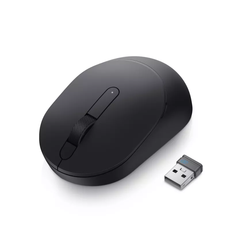 DELL Mobile Wireless Mouse – MS3320W - Melna, abpusēja, optiska, RF bezvadu + Bluetooth, 1600 DPI, Melna