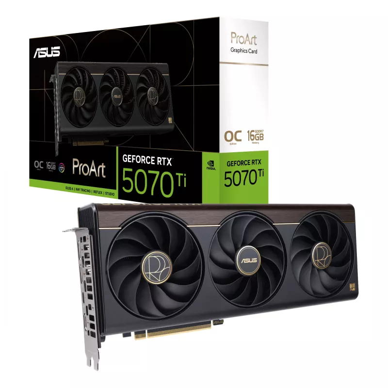 Grafikas karte ASUS ProArt GeForce RTX 5070 Ti 16GB GDDR7, PCIe 5.0, 256-bit, 304mm, 3 ventilatori